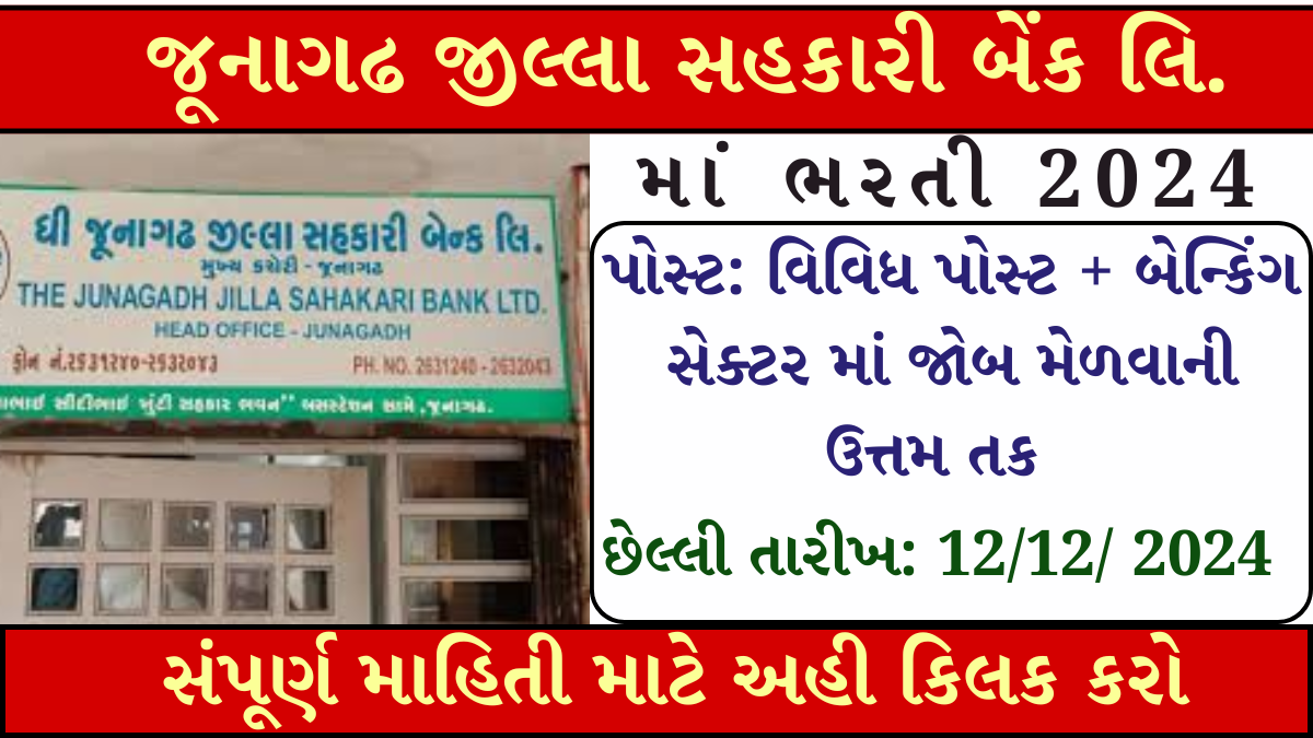 THE JUNAGADH JILLA SAHAKARI BANK LTD 2024